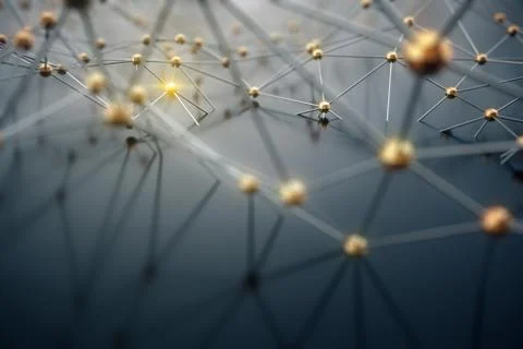 3D Illustration abstract background, connection and lines of technology Stock Illustration