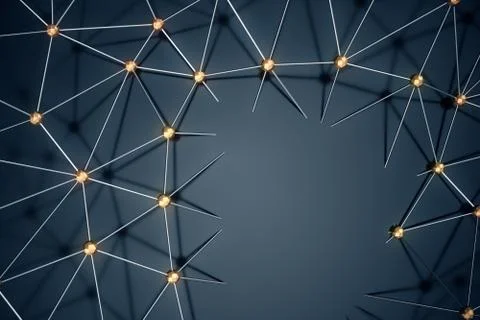 3D Illustration abstract background, connection and lines of technology Stock Illustration