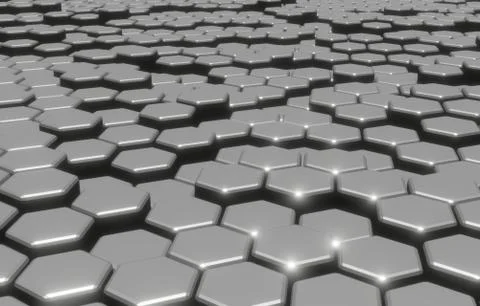 3d illustration abstract background with hexagons Futuristic technology honey Illustrazione stock