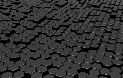 3d illustration abstract background with hexagons Futuristic technology honey Stock Illustration