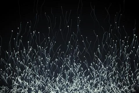 3d illustration abstract background of moving pattern creating particles in c Stock Illustration