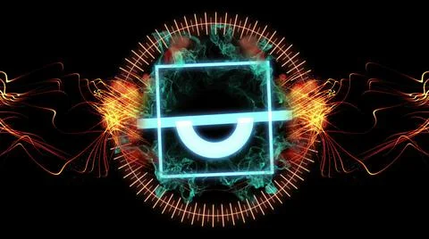 3d illustration of abstract background with particles and HUD Element in Holo Stock Illustration