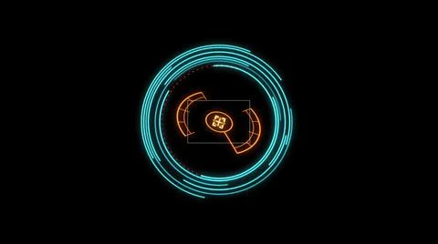 3d illustration of abstract background with particles and HUD Element in Holo Illustrazione stock