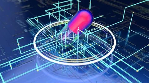 3D Illustration of an Abstract background of a pill Stock Illustration