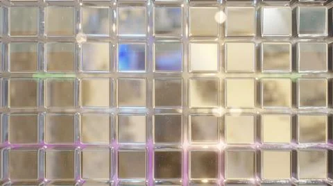 3d Illustration Abstract Background With Wall Of Glass Cubes Reflection Stock Illustration