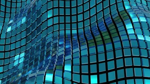 3d illustration - abstract background with waves made of a lot of rectangle g イラスト素材