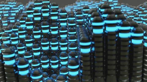 3d illustration - abstract background with waves made of a lot of rectangle g Stock Illustration