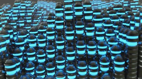 3d illustration - abstract background with waves made of a lot of rectangle g 스톡 일러스트