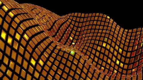 3d illustration - abstract background with waves made of a lot of rectangle g イラスト素材