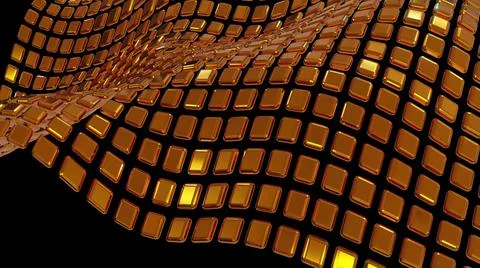 3d illustration - abstract background with waves made of a lot of rectangle g イラスト素材