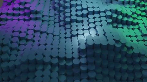 3d illustration - abstract background with waves made of a lot of rectangle g Stock Illustration