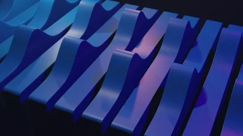 3d illustration - abstract background with waves made of a lot of rectangle g Illustrazione stock