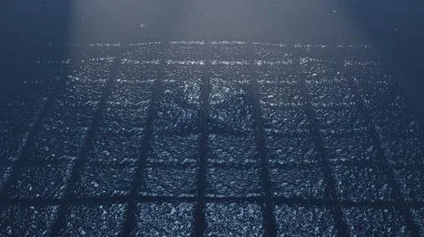 3d illustration - abstract background with waves made of a lot of rectangle g Stock Illustration