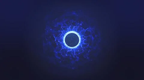 3d illustration of abstract blue circle with light effect. Stock Illustration