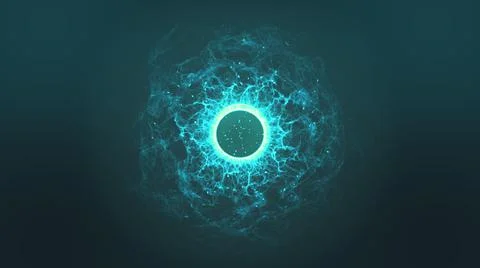 3d illustration of abstract blue circle with light effect. Stock Illustration