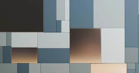 3d illustration abstract composition of gray-blue rectangles of various size Illustrazione stock