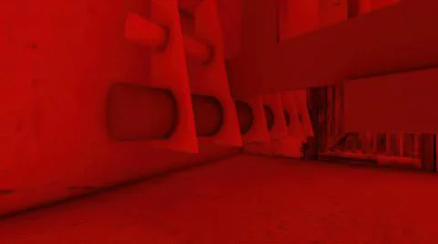 3D illustration - abstract concrete shape in red Stock Illustration