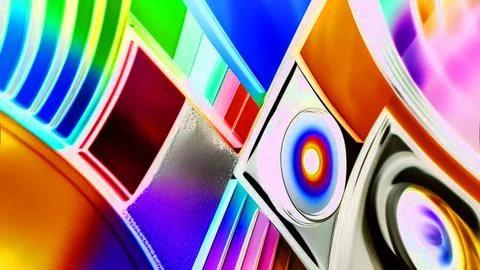 3d illustration of abstract geometric composition,digital art works. Stock Illustration