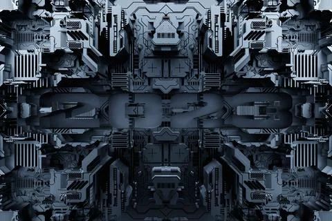3D illustration Abstract geometric tech pattern with  futuristic tech postcar Illustrazione stock