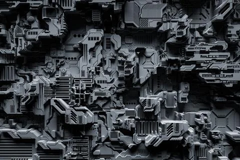 3D illustration Abstract geometric tech pattern. Grunge textured wallpaper. G 스톡 일러스트