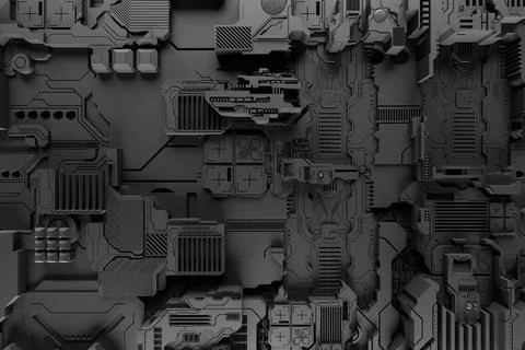 3D illustration Abstract geometric tech pattern. Grunge textured wallpaper. G イラスト素材