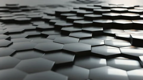 3D-Illustration of an abstract, hexagonal background pattern with random motion Stock Footage 164660314