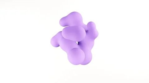 3D illustration of abstract liquid smooth volume object Illustrazione stock