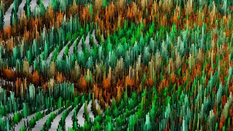 3D illustration of abstract macro render structure made of millions columns 스톡 일러스트