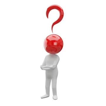 3D Illustration Abstract Man with a Question Mark Head Illustrazione stock