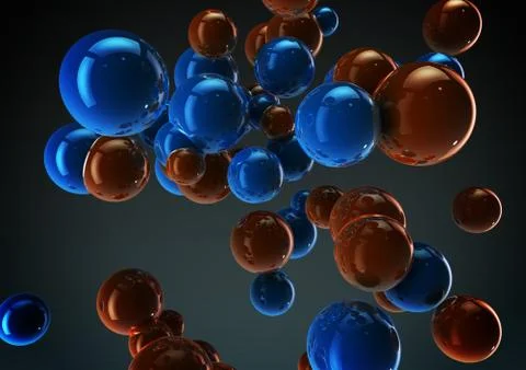 3d illustration of abstract metallic sphere balls backgrounds Illustrazione stock