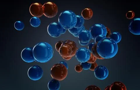 3d illustration of abstract metallic sphere balls backgrounds Stock Illustration
