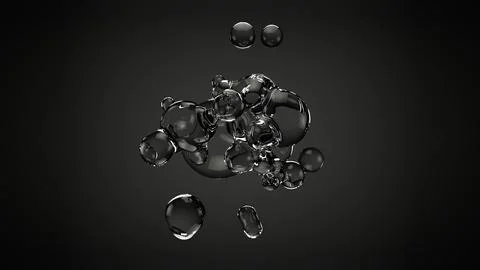 3D illustration of abstract morph liquid forms of water on ramp background Stock Illustration