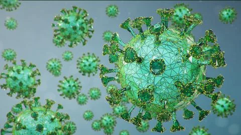 3D illustration, abstract pathogen as a type of flu - H1N1, hepatitis viruses イラスト素材