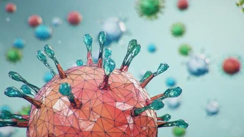 3D illustration, abstract pathogen as a type of flu - H1N1, hepatitis viruses Stock Illustration