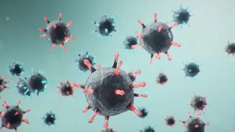 3D illustration, abstract pathogen as a type of flu - H1N1, hepatitis viruses Stock Illustration