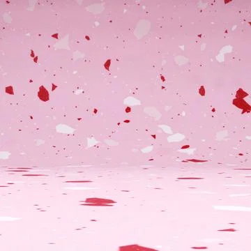 3D illustration of abstract pink studio limbo composition, 3d render. Room wi Stock Illustration