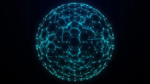 3D Illustration of an Abstract Plexus Concept Background Stock Illustration