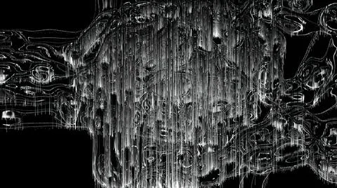 3d illustration - Abstract Screen Digital Pixel Sorting Stock Illustration