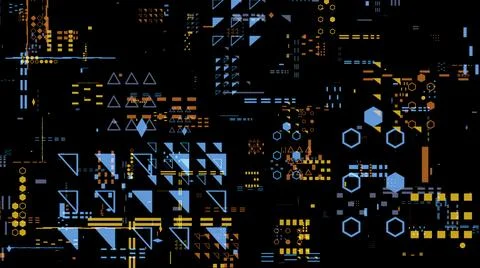 3d illustration - Abstract space background, geometry surfaces, lines and poi Stock Illustration