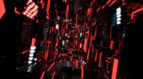 3d illustration of abstract technological tunnel design. Stockillustratie