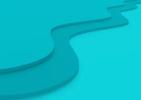 3D illustration of abstract turquoise waves. Stock Illustration