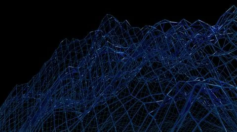 3d illustration - Abstract wireframe structure using as modern science fictio Stock Illustration