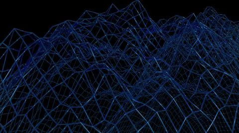 3d illustration - Abstract wireframe structure using as modern science fictio Stock Illustration