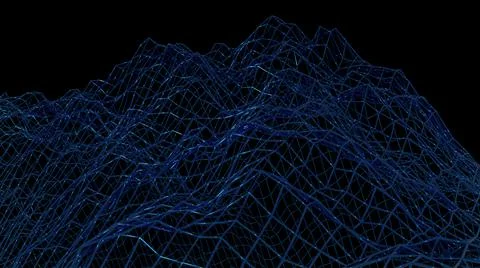 3d illustration - Abstract wireframe structure using as modern science fictio 스톡 일러스트