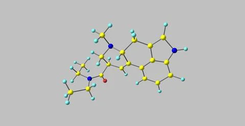 3D illustration of Acetorphine molecular structure isolated on grey Stock Illustration