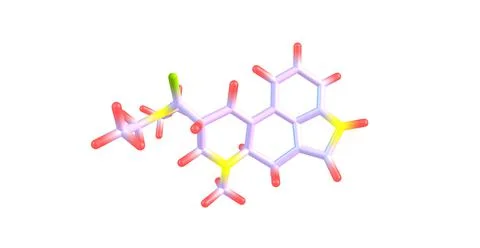3D illustration of Acetorphine molecular structure isolated on white Stock Illustration