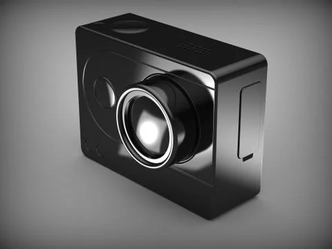 3d illustration of action camera Stock Illustration