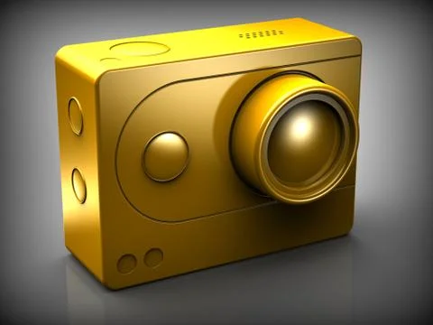 3d illustration of action camera Stock Illustration