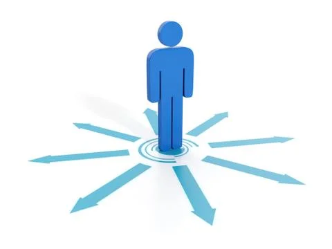 3d illustration: adoption selection of the right of all possible solutions Illustrazione stock