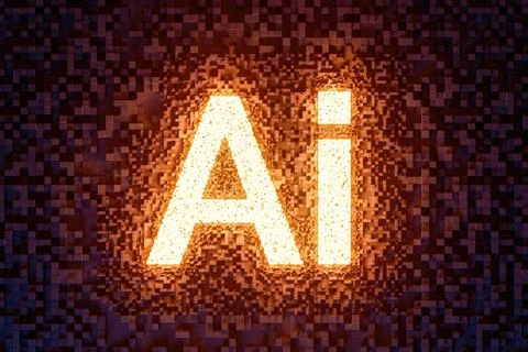 3d illustration of AI network background 스톡 일러스트